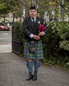 a man playing the pipes