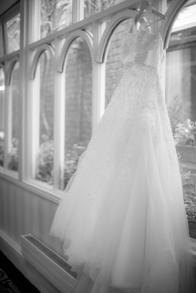 black and white wedding dress