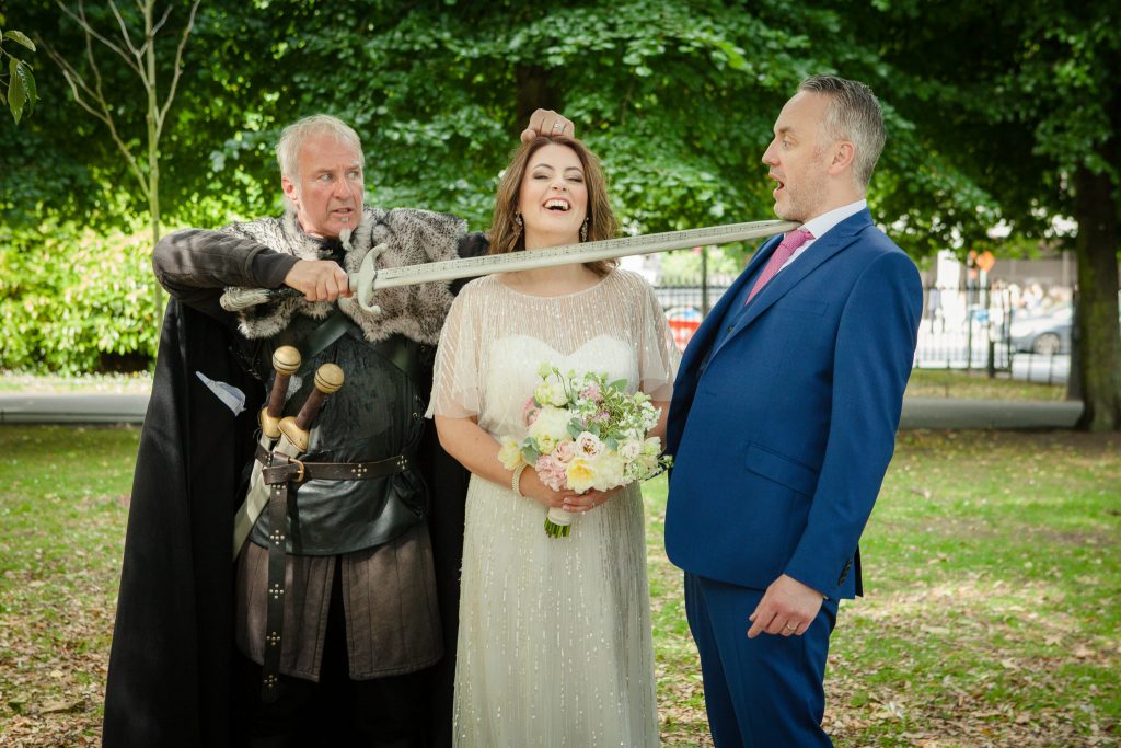 a viking at the wedding