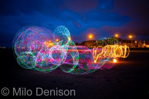 Night Photography at The Beach with Lights