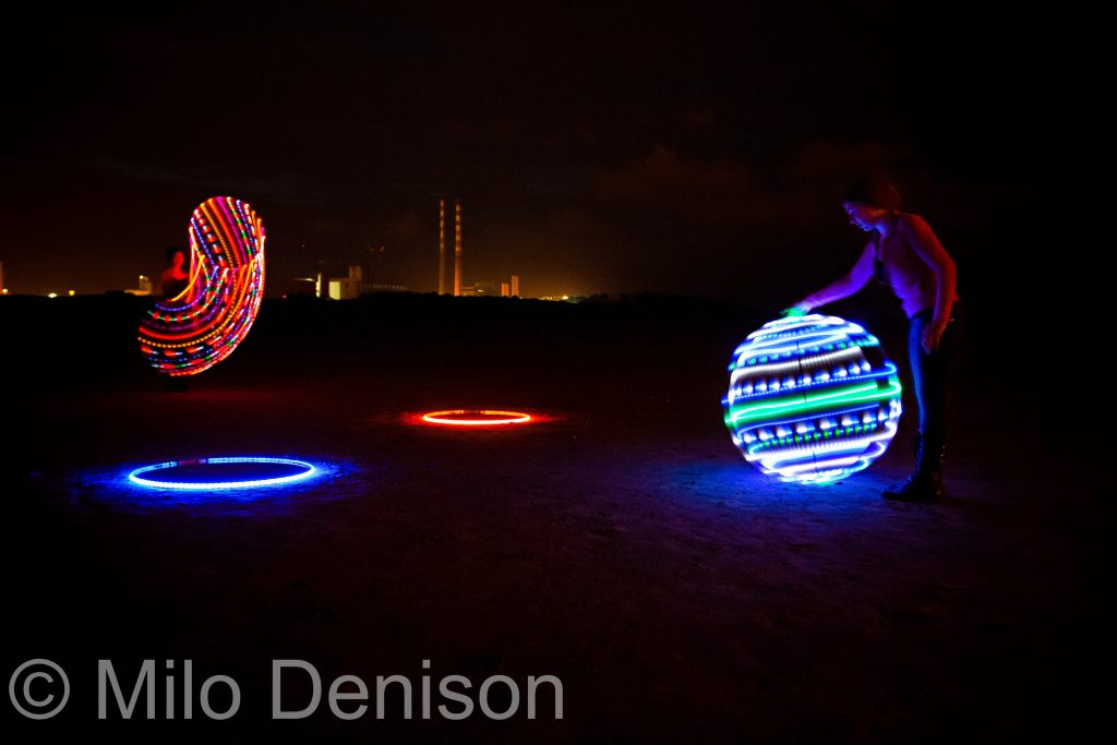 Night Photography at The Beach with Lights